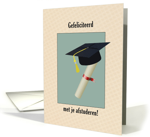Graduation in Dutch Language with Scroll and Cap card (1684242)