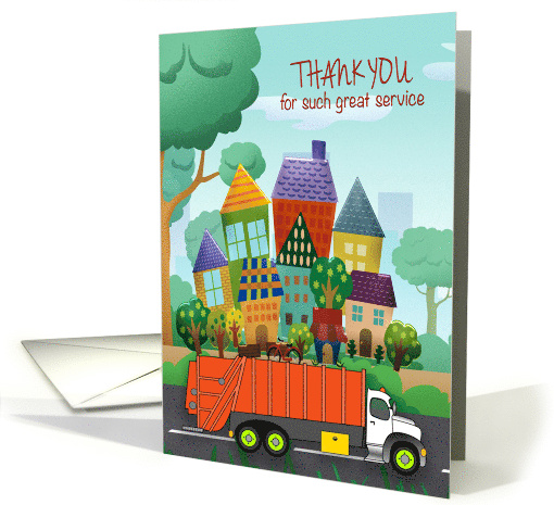 Thank You Sanitation Worker with Garbage Truck card (1689406)