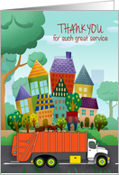 Thank You Sanitation Worker with Garbage Truck card