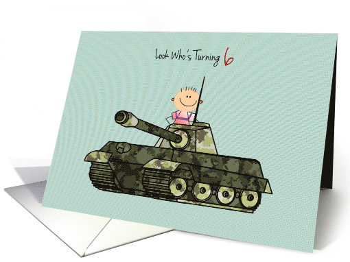 6th Birthday Boy with Camouflage Tank card (1689850)