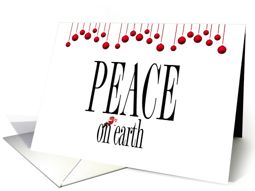 Christmas Peace on Earth with Red Birds and Red Baubles card (1704368)
