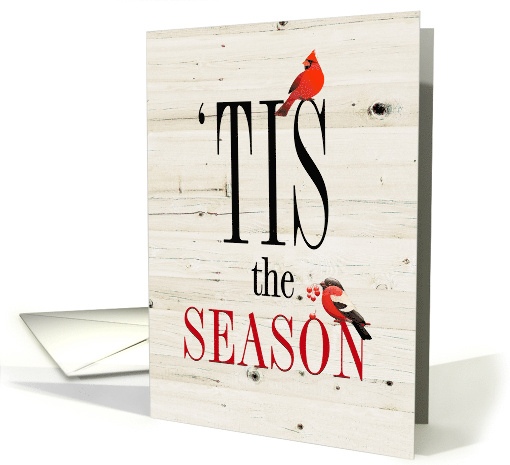 Christmas Tis the Season Text Card with Red Birds card (1706380)