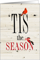 Christmas Tis the Season Text Card with Red Birds card