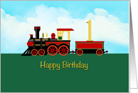 Happy First Birthday with Steam Train card