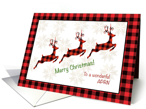 APRN Merry Christmas with Red Reindeer and Snowflakes card (1712362)
