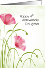 4th Anniversary Reuniting with Daughter with Pink Poppies card