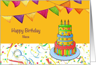 Birthday for Niece with Colorful Birthday Cake card