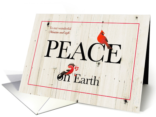 Christmas Peace on Earth for Minister and Wife with Red Birds card