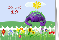 Birthday for Child Purple Dinosaur card
