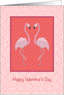 Valentine Pink Flamingos card