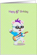 Happy Sixth Birthday Rock and Roll Boy card