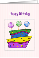 Happy Birthday Cake with Lollipops card