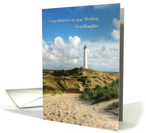 Beach Wedding for Granddaughter with Lighthouse card (1766910)