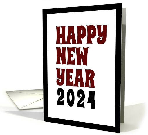 2024 Happy New Year Wishes text design card (1787352)