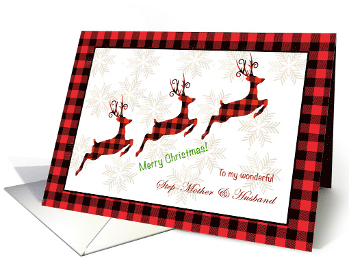 Merry Christmas with Red Reindeer and Snowflakes Step Mom... (1792660)