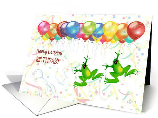 Leap Year Birthday with Jumping Frogs card (1813910)
