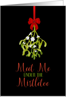 Christmas Mistletoe on Black Background card