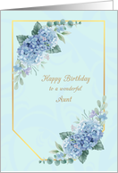 Birthday to Aunt with Blue Hydrangeas card