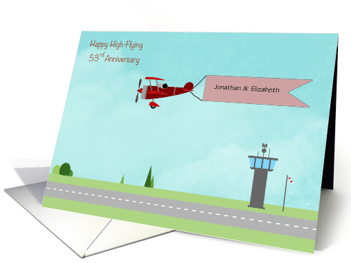 Anniversary for Couple in Cute Red Airplane card (1839144)