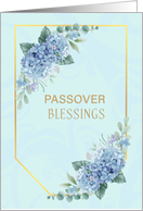 Passover Blessings with Blue Hydrangeas card