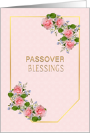Passover Blessings with Pink Roses card