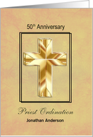 Priest Ordination 50th Anniversary with Gold Cross card