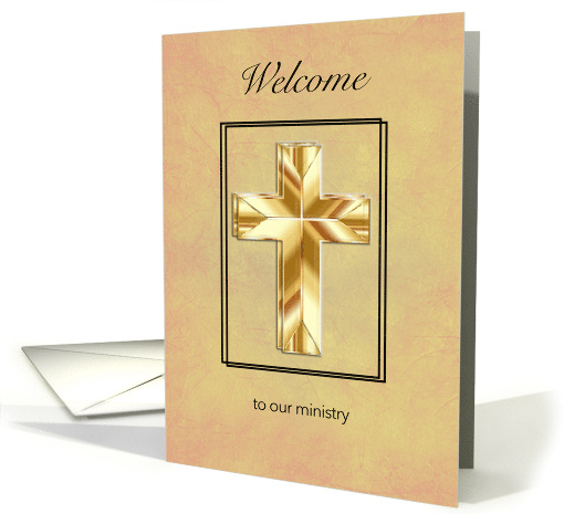 Religious Ministry Welcome with Gold Cross card (1842298)
