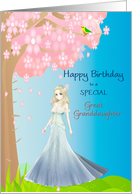 Happy Birthday for Great Granddaughter with Princess in Blue Dress card
