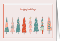 Happy Holidays with Cute Christmas Trees card