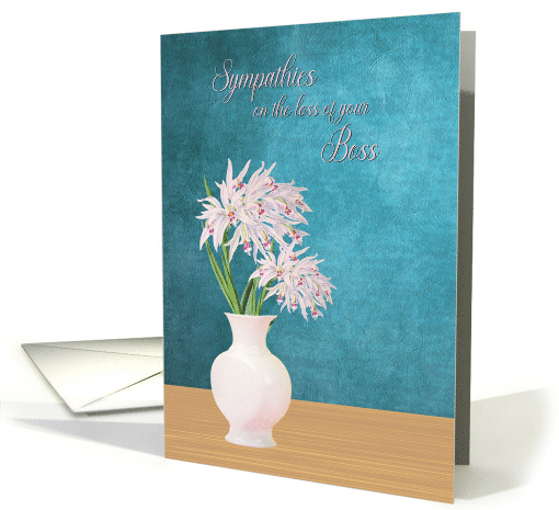 Sympathies Loss of Boss with Pink Orchids card (1876538)