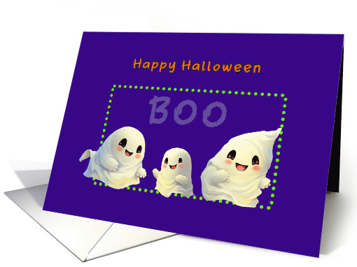 Halloween Greetings with Three Cute Ghosts card (1879048)