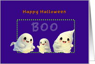 Halloween Greetings with Three Cute Ghosts card
