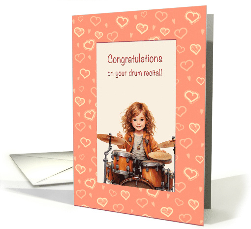 Congratulations on your Drum Recital with Girl on Drums card (1890906)