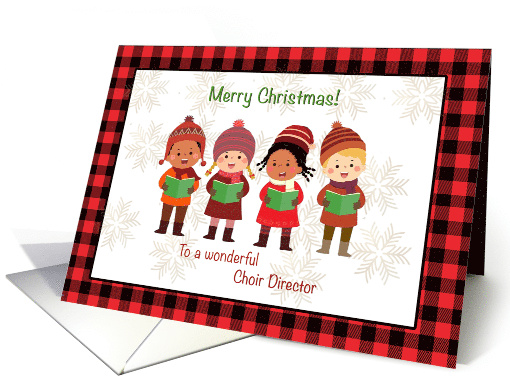 Christmas Greetings to Choir Director with Cute Children Singing card