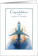 Graduation Bachelor of Aeronautics Degree Congratulations with Airplane card