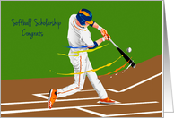 Softball Scholarship Congratulations with Softball Player card