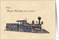 Dad Birthday with Classic Steam Locomotive card