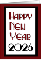 2026 Happy New Year Wishes text design card