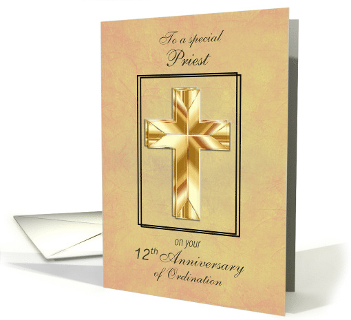 12th Anniversary of Ordination with Gold Cross card (1933650)