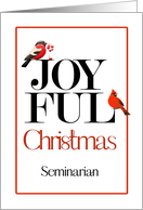 Seminarian Joyful Christmas Wishes with Red Birds card