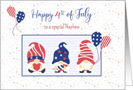 4th of July to Nephew with Patriotic Gnomes and Balloons