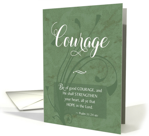 For Patient - Green Courage Scripture card (1627536)