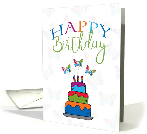 SBTF Happy Birthday Cake and Butterflies card (1674970)