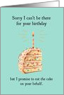 Sorry I Can’t be There for Your Birthday Blank Inside card