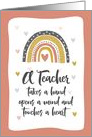 Teachers Thank You End of School Rainbow Hearts card