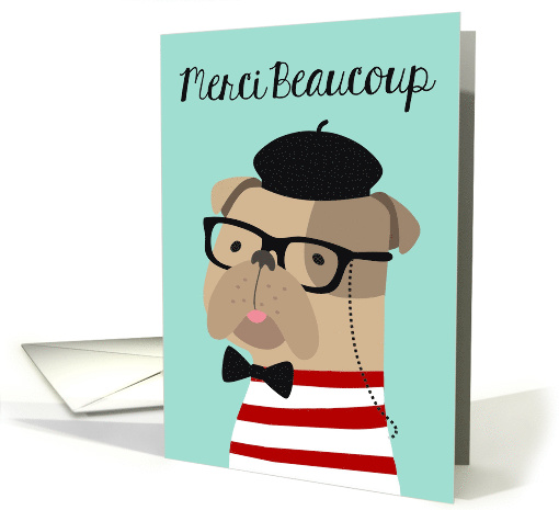 Merci Beaucoup Thank You Frenchie Bulldog Dog Pet card (1629428)