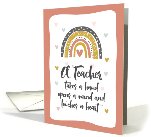 Teachers Thank You End of School Rainbow Hearts card (1632062)