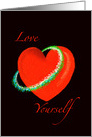 Red Hearten Love Yourself Tiara Self Hug Heart card