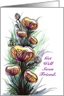 for Friend Get Well Abstract Poppy Flowers card