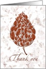 Abstract Leaf Motif with Texture for Thank you card